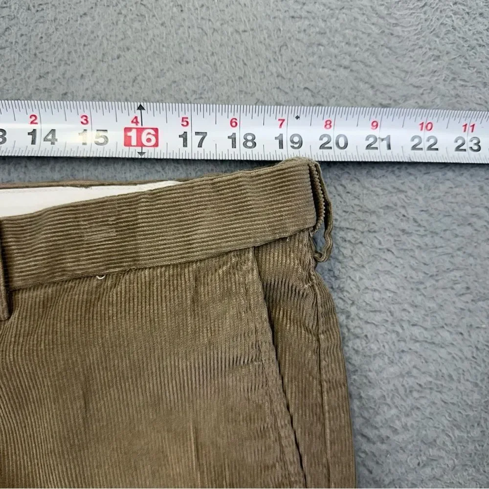 Haggar Corduroy Pants Mens 40x29 Beige Classic Cotton Comfort Business **38x27**